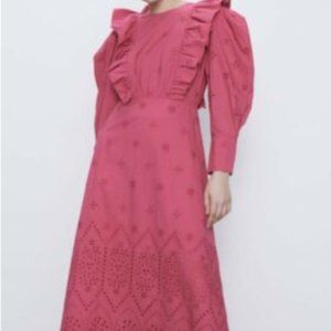 Zara Fuchsia Eyelet Dress